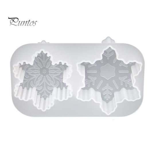 Snowflake Silicone Candle Mold Christmas Resin Mold for Candle Making DIY Aromatherapy Wax Polymer Clay Soap Sculpture Decoration Glue Mold