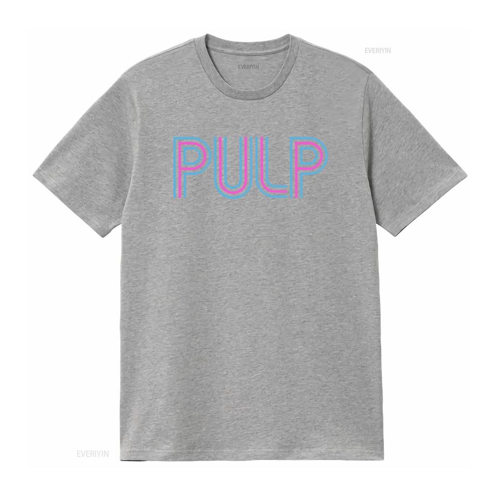 Pulp Intro Logo Official T Shirt for Men Stylish Print vintage Washed Top For Everyday Wear Stretched Soft Versatile streetwear