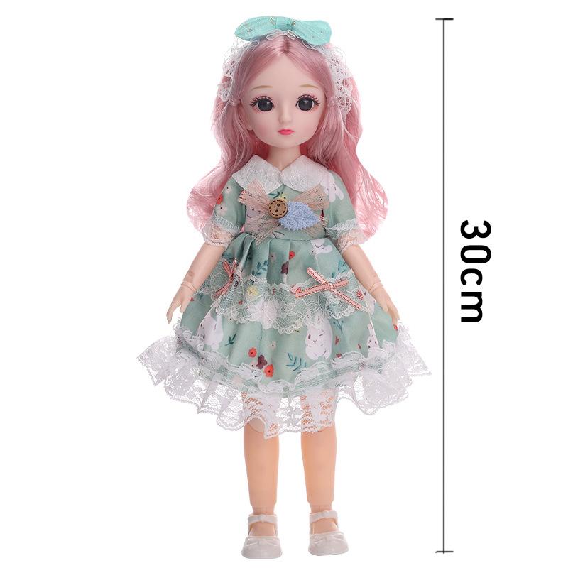 30cm Bjd Dolls Princess Full Set 1/6 Anime Bjd With Clothes 23 Joint Movable Body 3D Eyes Girls Dress Up Birthday Gifts Toys