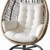 Thickened Hanging Basket Seat with Enlarged Backrest Cushion for Swing, Single Sofa, or Rocking Chair