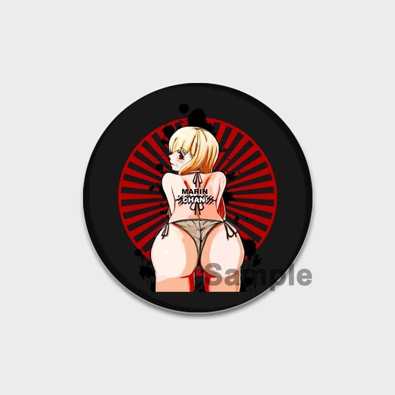58MM My Dress-Up Darling Anime Brooches Kitagawa Marin Kuroe Shizuku Cosplay Badge Accessories Backpack Clothes Decoration XMAS Gift
