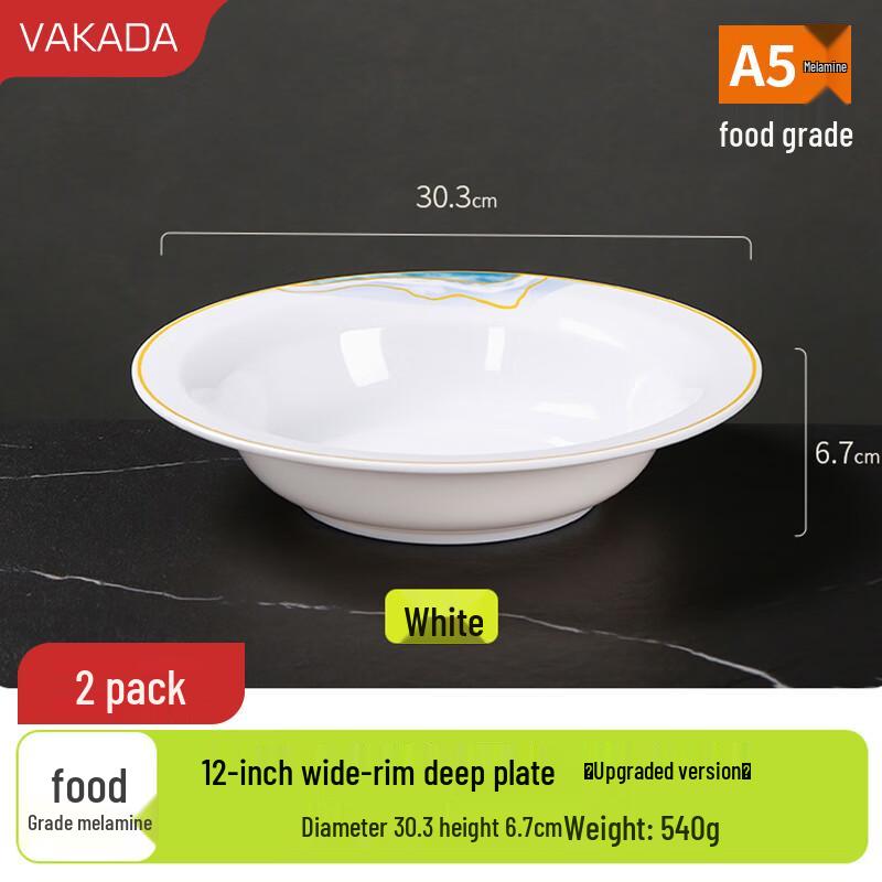 VAKADA Commercial Melamine Dinner Plate (2-Pack)