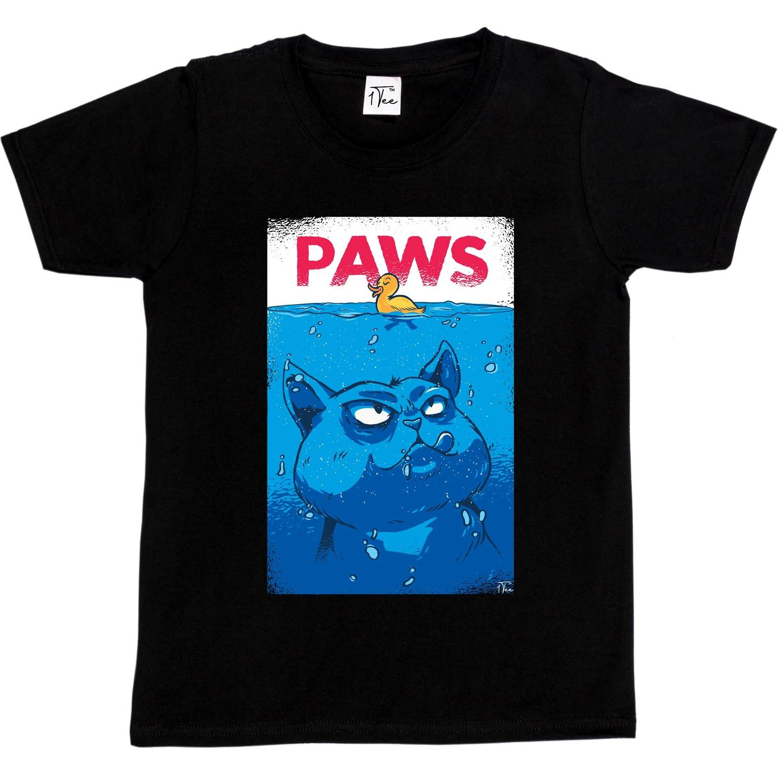 1Tee Kids Girls Paws Shark Spoof T-Shirt XXXXL