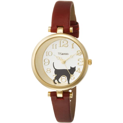 

Fieldwork Women s Cat Gut Analog Watch with Leather Strap, Red, ST162p-3