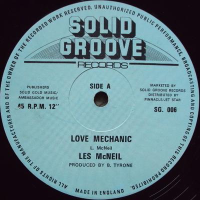 12inch Record LES MCNEIL  TINY RANKING  Love Mechanic  Come Mek Me Fix It SG006 Solid Groove Re UK Reggae Ska  Dub Used