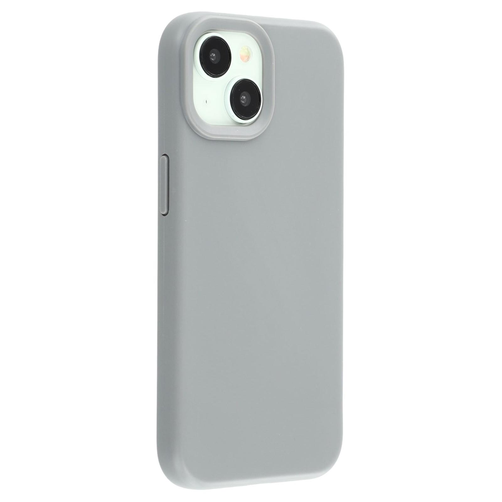 

For iPhone 14 Case 2.0mm Thick Solid Color Soft TPU Phone Back Cover Large Lens Cutout Grey