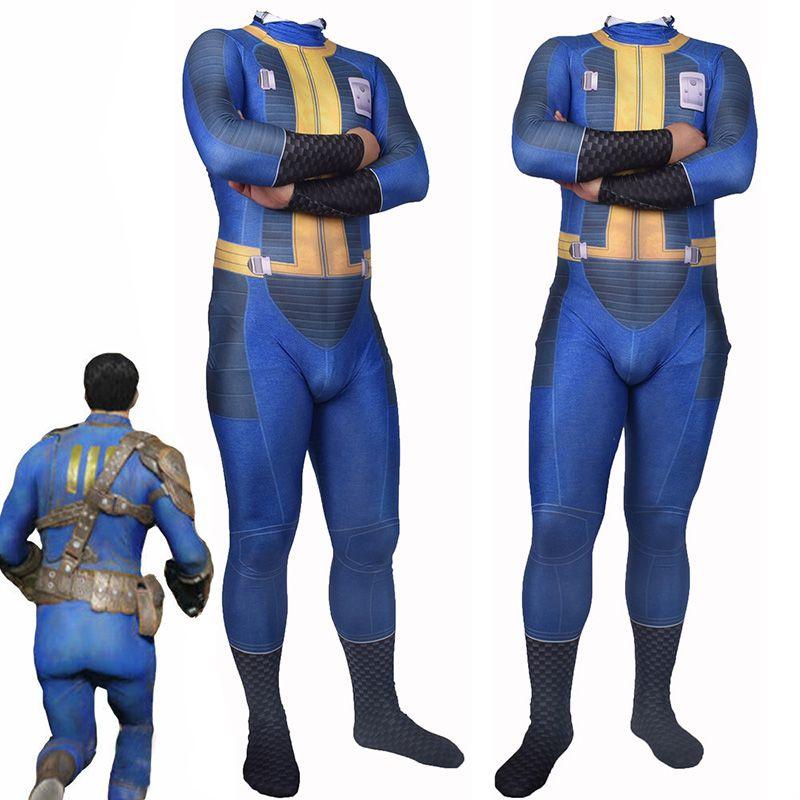 Authentisches Fallout 4 Überlebender Cosplay für Nate Vault 111 Jumpsuit Bodysuit für Halloween