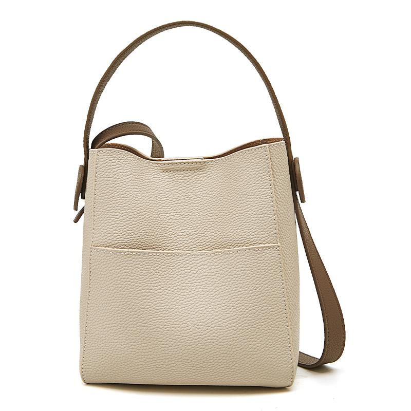 

FOXER Split Leather Lady Crossbody Shoulder Bag Women Big Capacity Bucket Messenger Bag Top Quality Stylish Handbag Elegant Tote