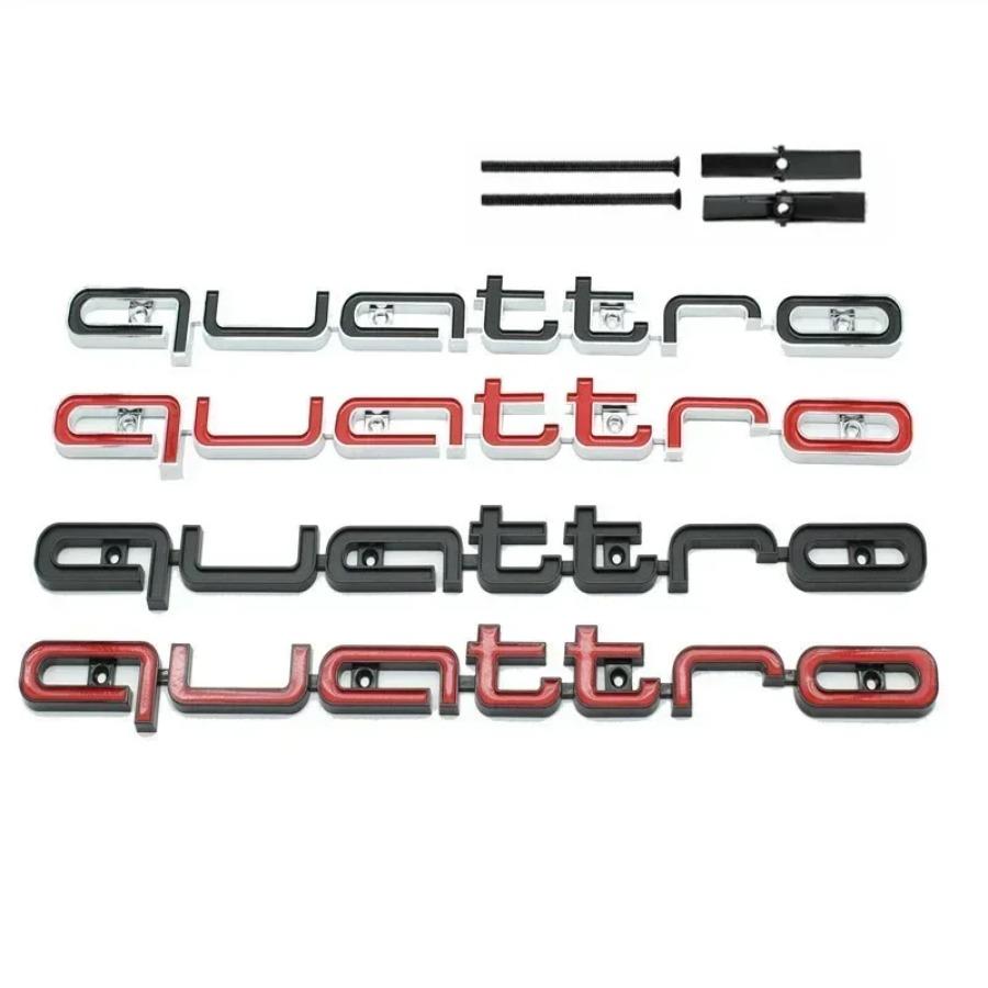 1Pc Quattro Emblem 3D ABS Car Front Grille Emblem For A3 A4 A5 A6 A6L A7 A8 Q3 Q5 Q7 S3 S4 S5 RS3 RS4 RS6 Badge Accessories