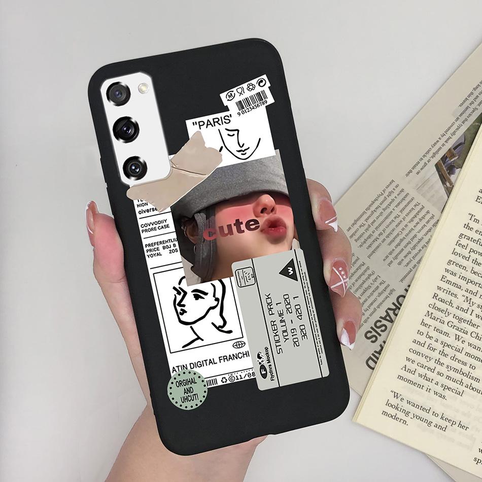 Case for Fundas Samsung Galaxy S20 FE S 20 FE S20FE Case Samsung S20 FE Phone Silicone Flower Cute Soft Back Cover Cases Bumper