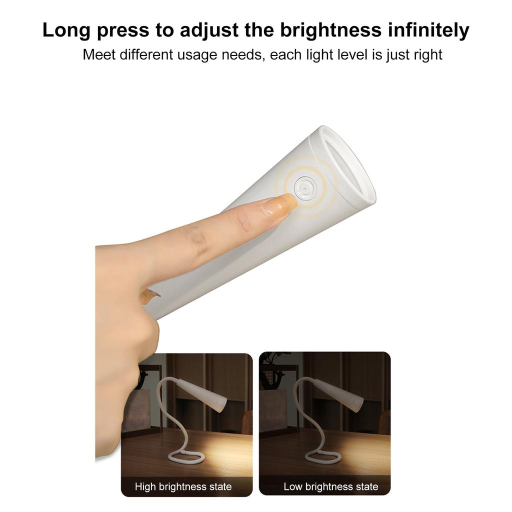 4W Creative Desk Lamp Charging and Plugging Dual Purpose Student Dormitory Bed Use Study and Reading Flexible Tube