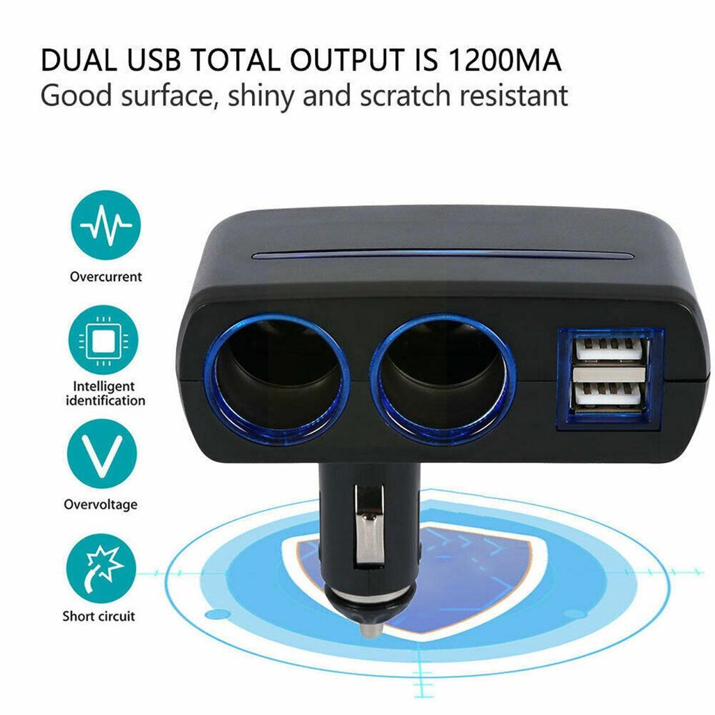 Universal Auto Zigarette Leichter Buchse Adapter Dual Doppel Zubehör 12V Ladegerät Dual Ladegerät USB Auto USB Splitter Stecker O1V0