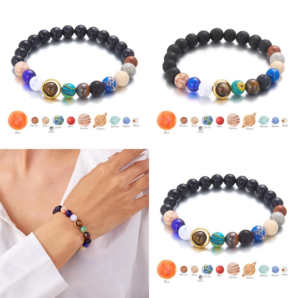 Zodiac Galaxy Beaded Bracelet With Natural Stones And Star Element For Men Women