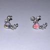 1pc Heart Moon Shape with Zircon Stainless Steel Lip Stud For Woman Girl Daily Party Earring Stud Cartilage Piercing Zircon