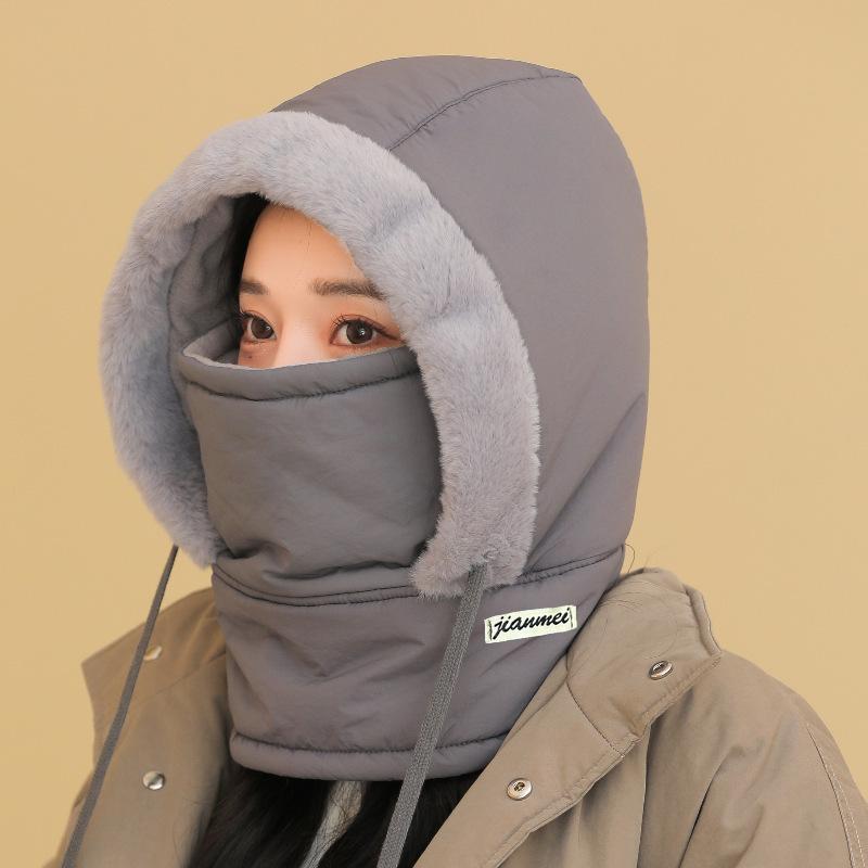 Winter Warmth Neck Scarf Women Riding Windproof Headgear Thick Cotton Cap