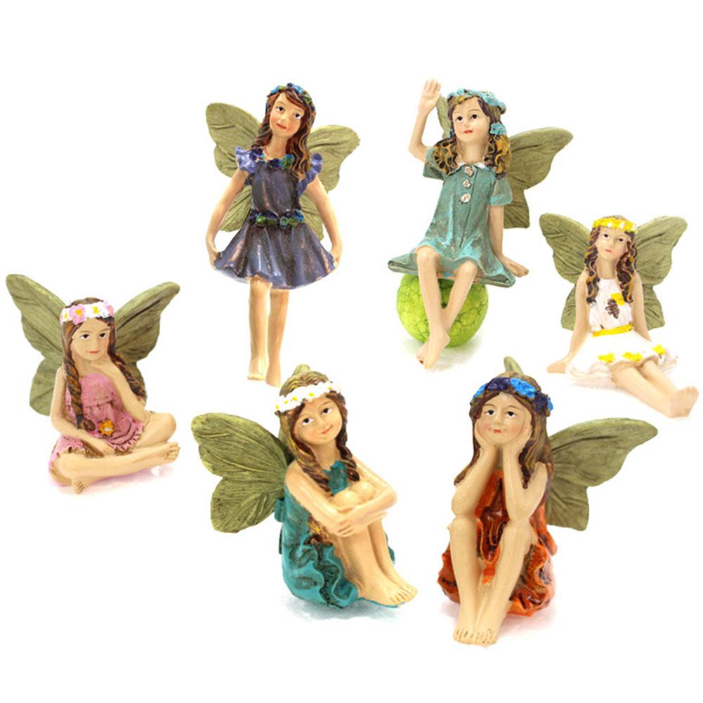 Mini Fairy Miniature Resin Elf Set Garden Micro Landscape Angel Statue DIY Decor