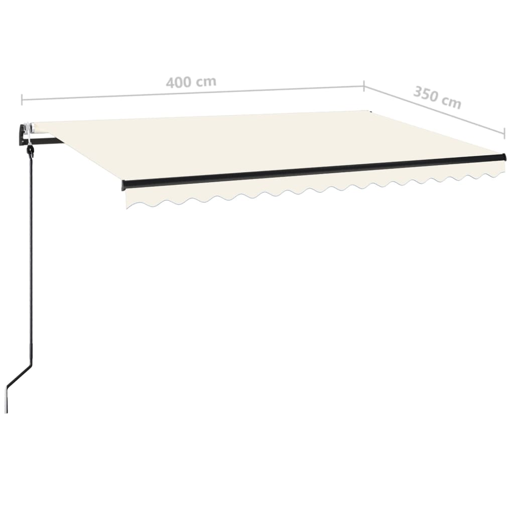 Automatic Awning with LED Lights & Wind Sensor 400 X 350 Cm Cream