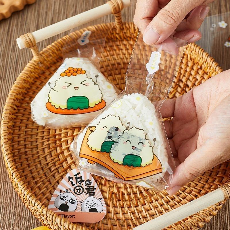 50Pcs Triangle Rice Vegetable Roll Onigiri Sushi Disposable Packaging Bags Lunch Bento Accessories