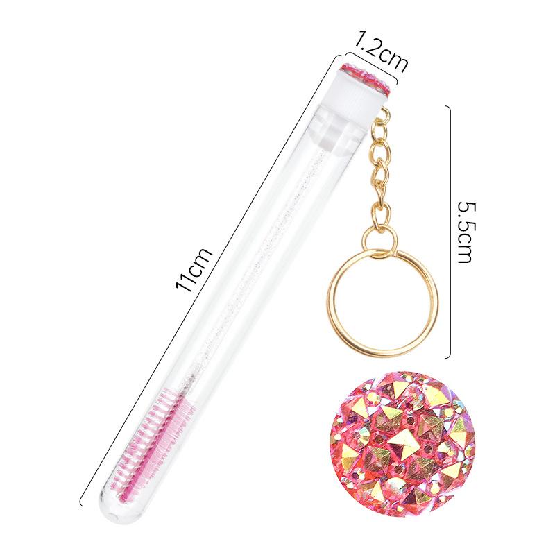 Eyelash Brush With Tube Keychain Resin Drill Eyebrow Mascara Wand Applicator