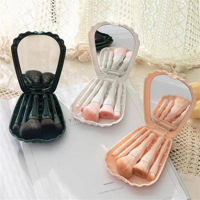 Neue Shell Make-Up Pinsel Set mit Spiegel Box Pinsel Kosmetik Natürliche Weiche Lidschatten Puder Rouge Augenbrauen Pinsel Tragbare Reise