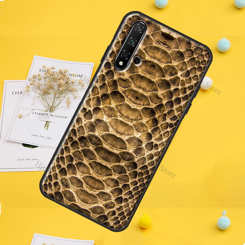 Snake Skin Case For Huawei P30 P20 P40 P60 Pro P Smart Nova 9 5T Honor Magic 5 Lite X8 X9a 50 70 Cover