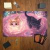 Fantasy Magic Cute Kitten Gaming Mouse Pad Playmat 24"X14" MTG TCG Office Desk Mat for Work Game PC Laptop Rug Carpet MousePad