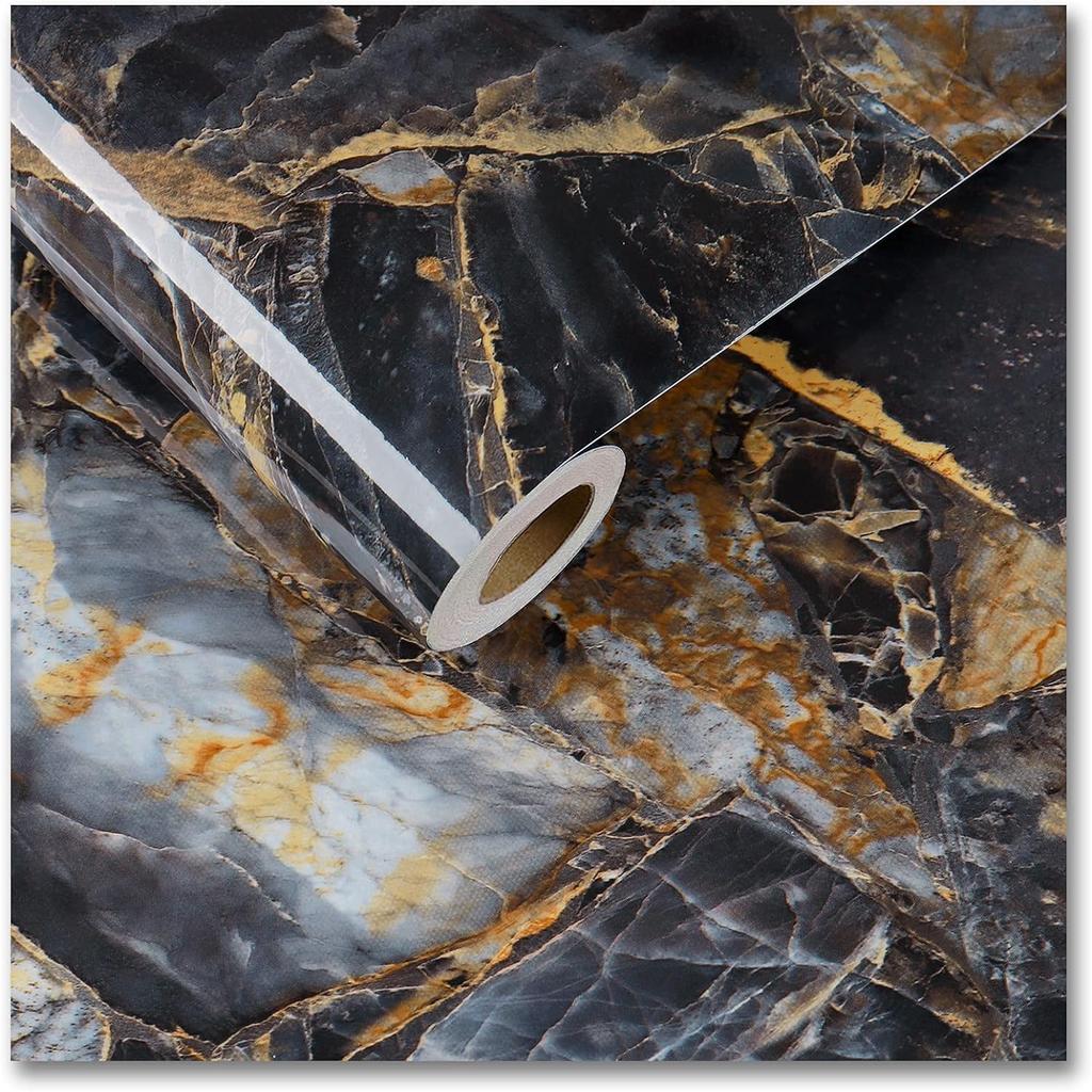 Marble Kitchen Oil-Proof Film Stove Waterproof Moisture-Proof Self-Adhesive Wallpaper Countertop Cabinet Renovation Tile Sticker