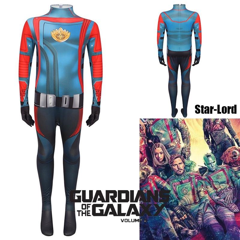 Mangguo Milky Silk Star-Lord Kostüm Jumpsuit für Cosplay und Halloween, inspiriert vom Streetstyle