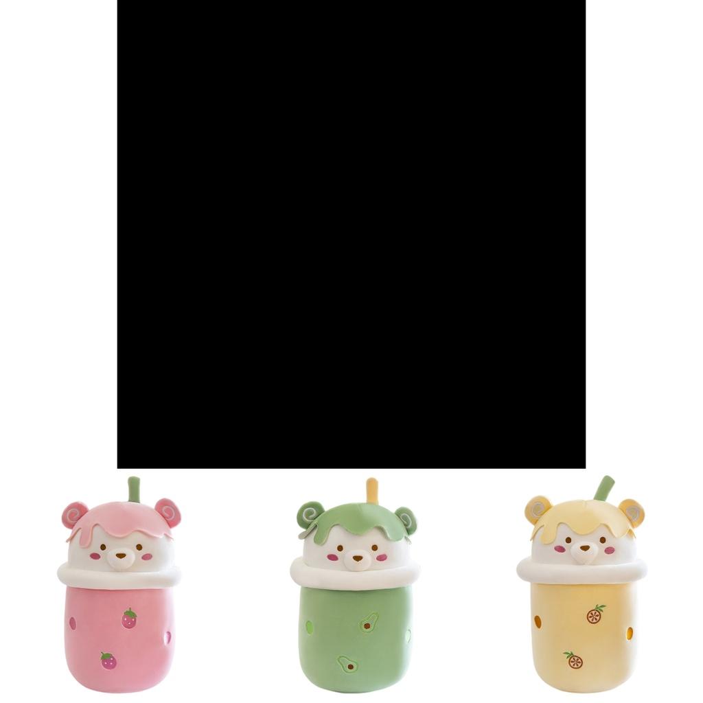 Cute Plush Milk Tea Bear Toy Pillow For Kids And Adults Soft And Cuddly