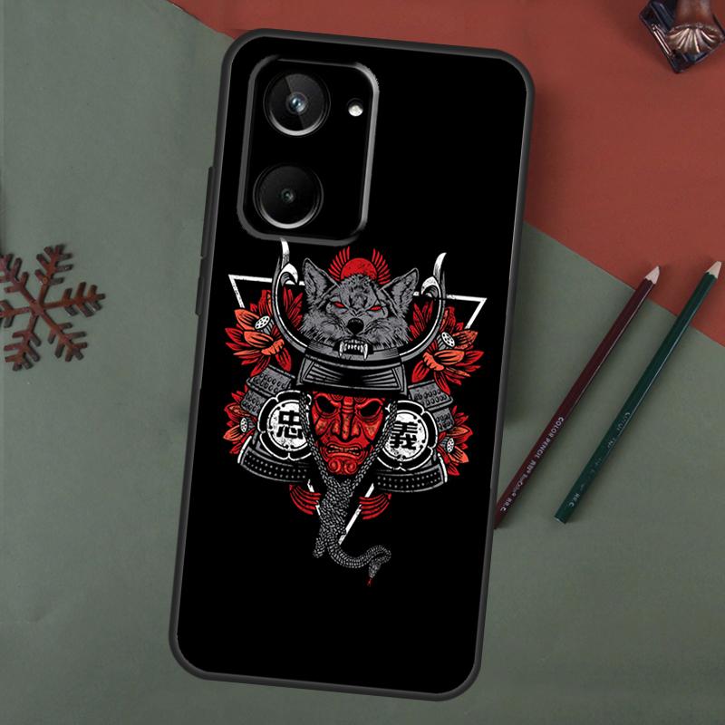 Samurai Oni Mask Case For Realme 15 Pro GT7 GT6 C65 C67 C61 C53 C55 C51 C35 C63 C71 C75 11 12 13 14 Pro Plus