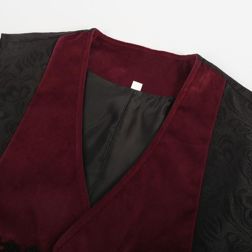 2024 Men's European & American Trendy Rock V-neck Single-breasted Waistcoat