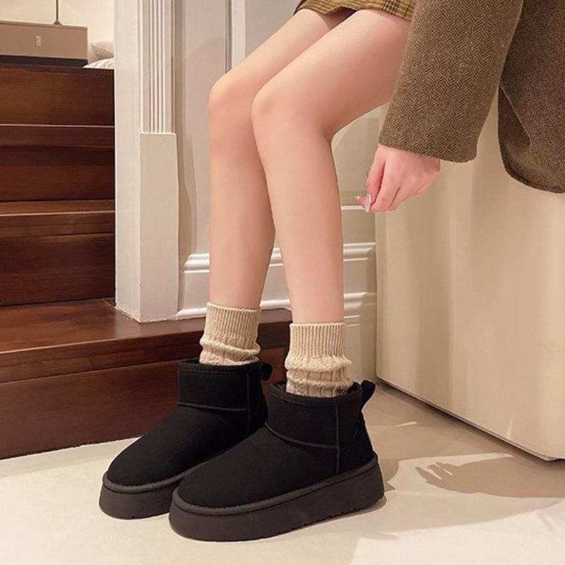 Fashion Round Toe Fleece-lined Woman Shoes Autumn Winter Platform Ankle Sale Comfortable and Elegant High Quality Snow Boots for Women