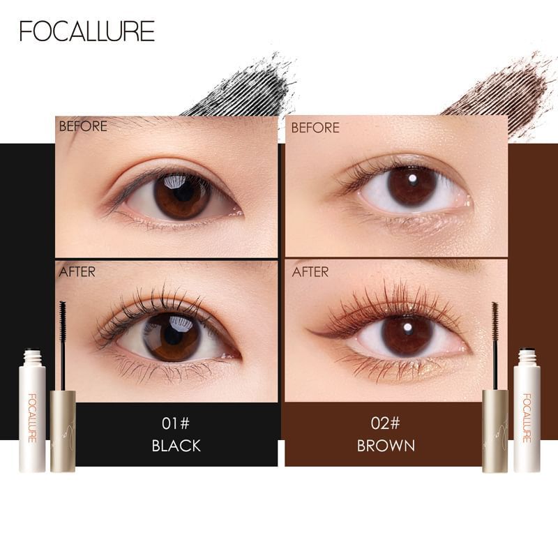 FOCALLURE - Longlash Waterproof Mascara 3mm Micro Brush- 2 Colors