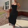 Ready Stock Sexy Strapless Bandeau Hip-covering Long Dress for Women Solid Color All-match Dress