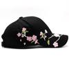 Plum Blossom Peach Blossom Embroidery Baseball Cap Summer Women'S Cotton Casual Cap Sun Protection Visor Hat
