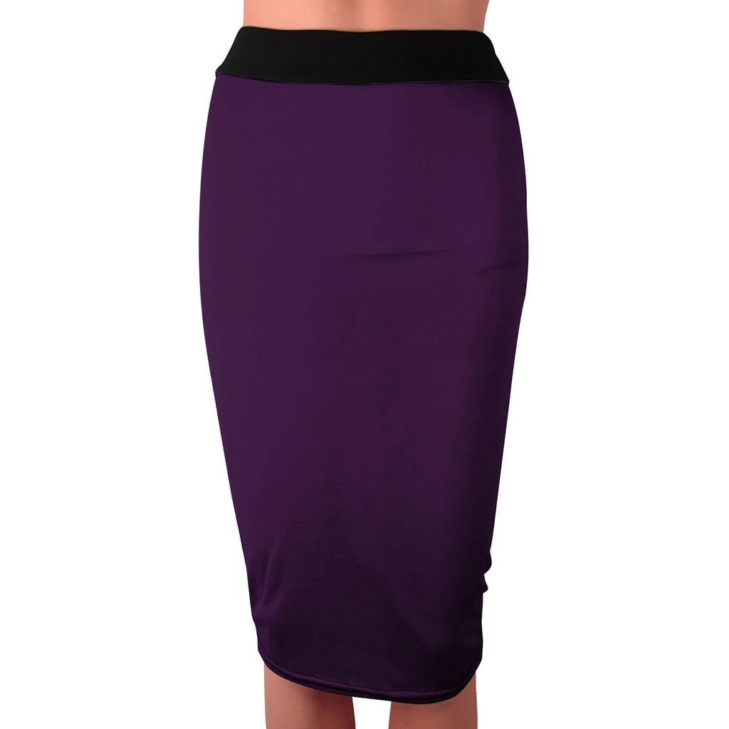 Women's Fashion Color Sexy Elastic Waist Hip-wrap Long Skirt