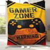 Cartoon Game Gamer Zone Controller Logo Flannel Blanket,Ultra Soft Warm Plush Throw for Home Bedroom Bed Sofa Cover Picnic gift