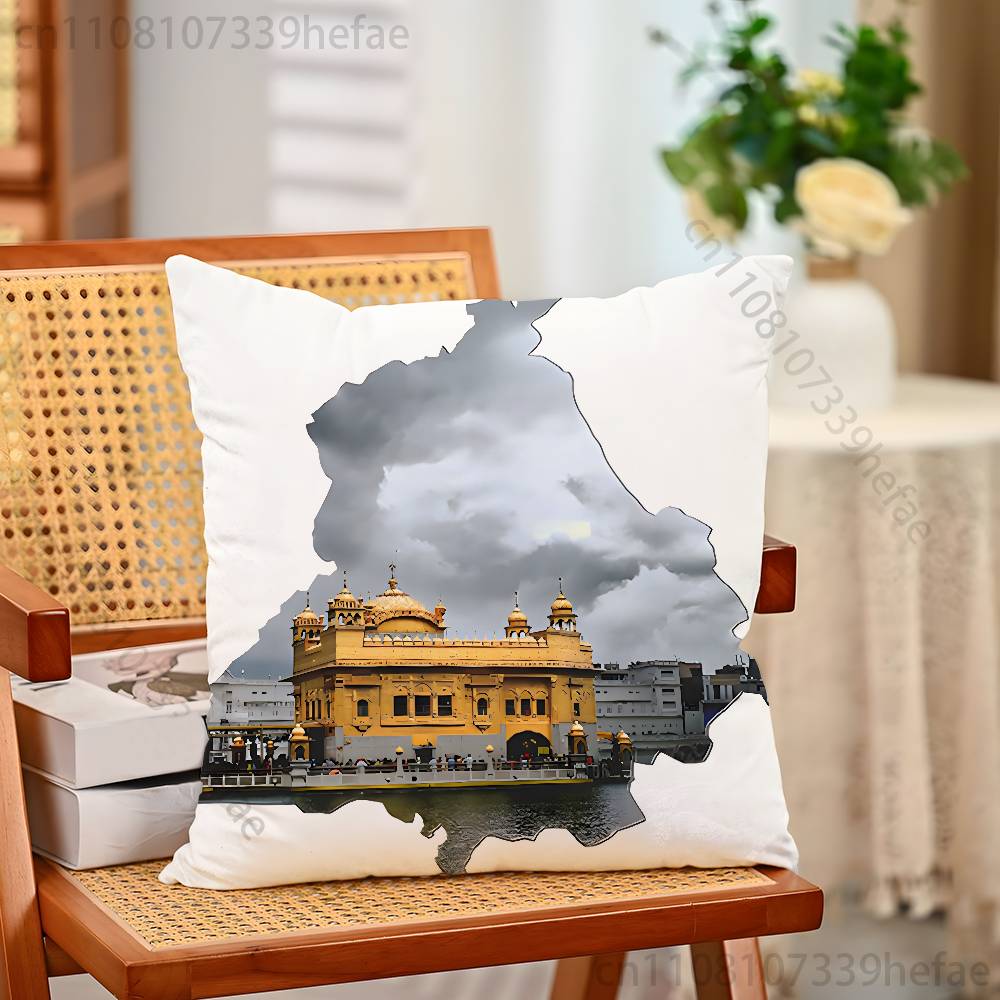 Punjab Karte Kissenbezug Plüschkissenbezüge Heimdekoration Kissenbezug für Sofa Bett Stuhl Wohnzimmer