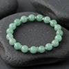 Elegant Semi-Precious Stone Beaded Bracelet - Light Luxury, High-End, Versatile Elastic Round Beads for Couples