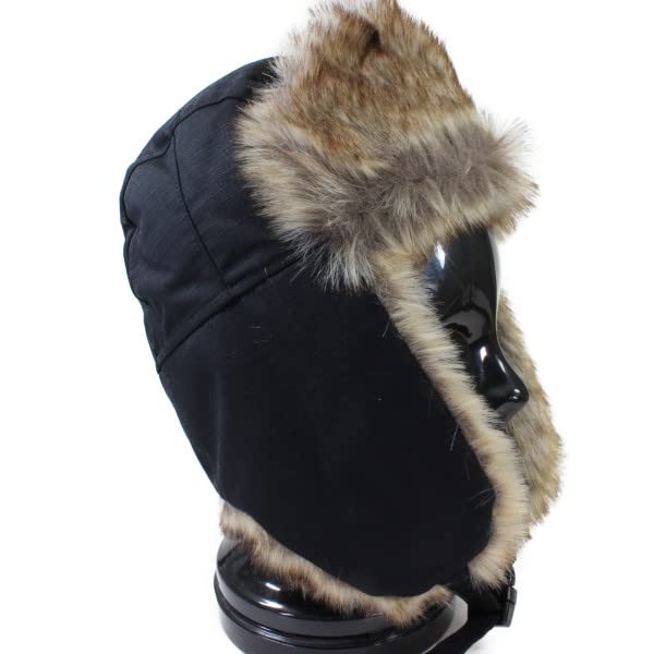 [AVIREX] Flight Boa Cap – Unisex Winter Aviator Hat, Outdoor Warm Fleece Cap for Men & Women (Black)