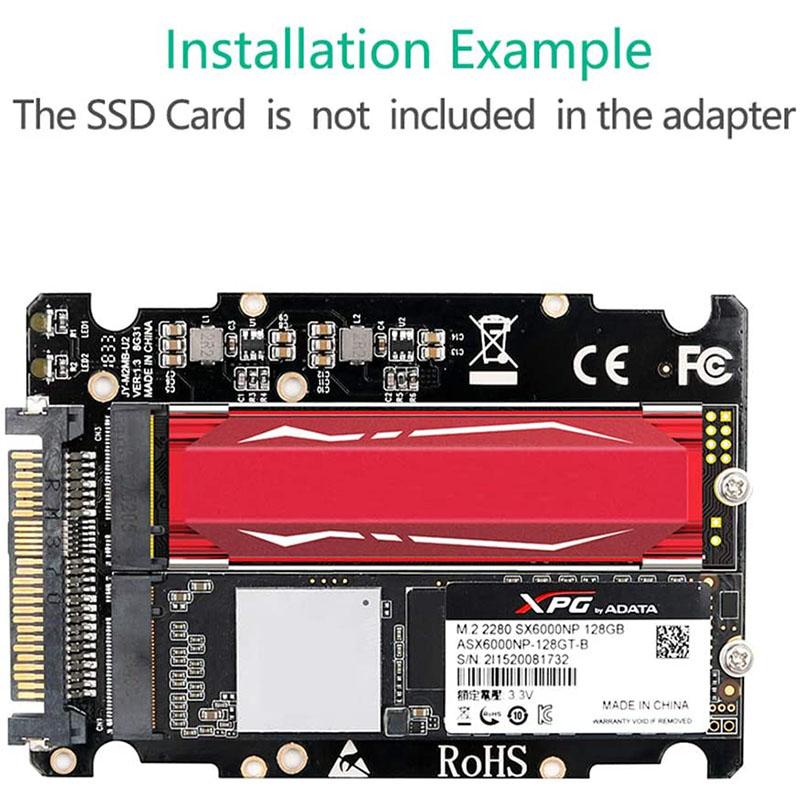 2 In 1 M.2 NVMe SATA U2PCB M.2 NVME SSD Key M Key B SSD To U.2 SFF-8639 Adapter PCIe M2 Converter Desktop Computer Parts