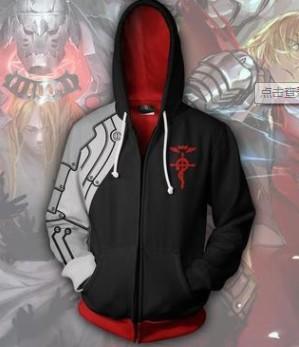 New, animation sweater, steel alchemist, Edward 3D printed sweater zipper cardigan animation periphery