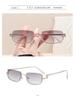 High-End Semi-Rimless Square Sunglasses – Trendy Unisex Sunscreen Shades