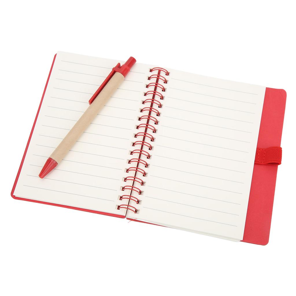 Notebook Portable Simple Double Coil Leather Notebook Student Notepad with Insert Pen Business Office Stationery