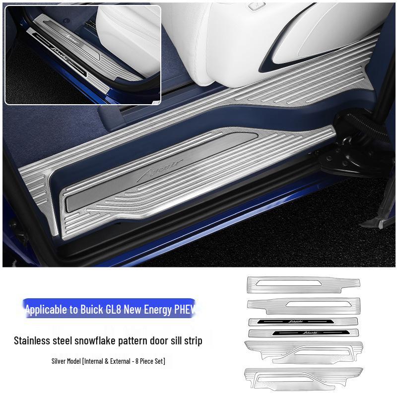 24 Buick GL8 PHEV Stainless Steel Door Sill Scuff Plates Interior Upgrade