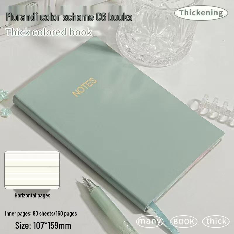 Morandi Color A5 Soft Cover Leather Notebook with Skin-Feel Surface for Students.
