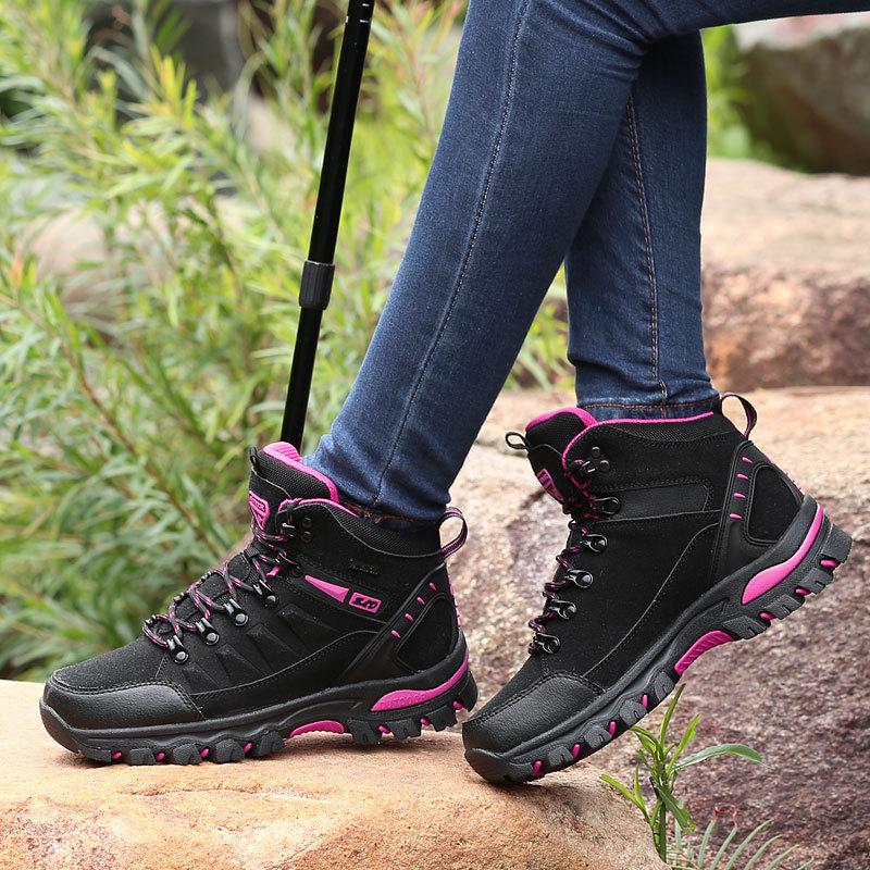 Unisexová vysoká turistická obuv na podzim a zimu, velká velikost, módní pracovní obuv, outdoorové sporty.
