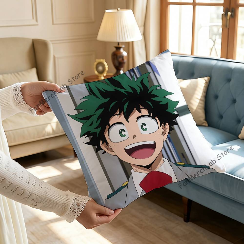 DDeku Anime IIzuku MMidoriyS Printed Pillow Cover Cushion Case Simple Sofa Pillow Case No Pillow Core