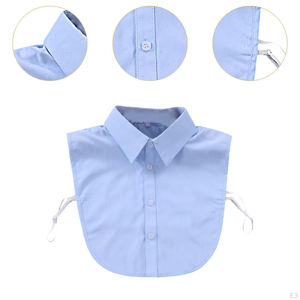 Blue Fake Collar for Women, Trendy Decoration Outfits, Clothes, Uniforms