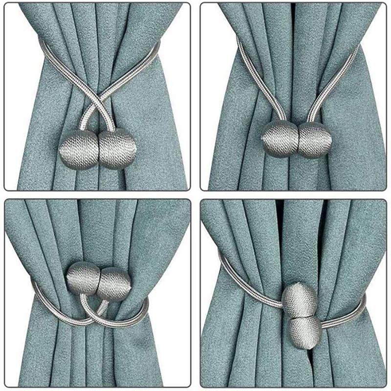Magnet Curtain Buckle Tiebacks Curtain Clips No Punch Modern Curtain Accessories Pearl Magnetic Ball Home Decoration Accessories